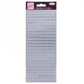 Outline Stickers - Small Letters - Silver