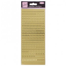 Outline Stickers - Small Numbers - Gold