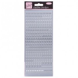 Outline Stickers - Small Numbers - Silver