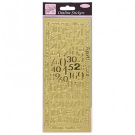 Outline Stickers - Months And Numbers - Gold