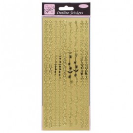 Outline Stickers - Floral Borders - Gold