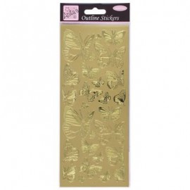 Outline Stickers - Butterfly - Gold