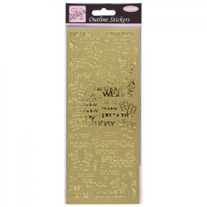 Outline Stickers - Special Birthday Wishes - Gold