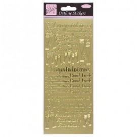 Outline Stickers - Congratulations - Gold