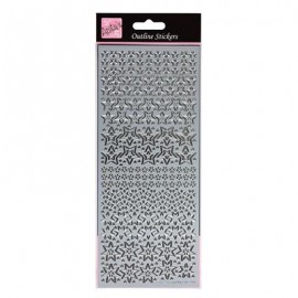 Outline Stickers - Sparkling Stars - Silver