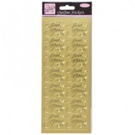 Outline Stickers - Elegant Thank You - Gold