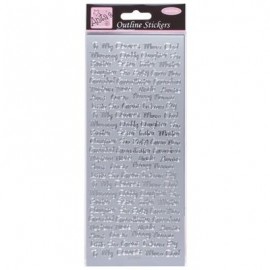 Outline Stickers - Relative Messages - Silver
