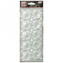 Outline Stickers - Fanciful Floral Corners - Silver