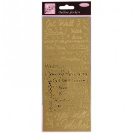 Outline Stickers - Get Well Soon - Gold