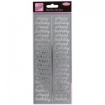 Outline Stickers - Birthday Repeated - Silver