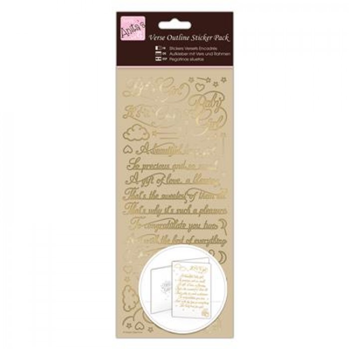 Outline Stickers - Verses - Baby Girl - Gold