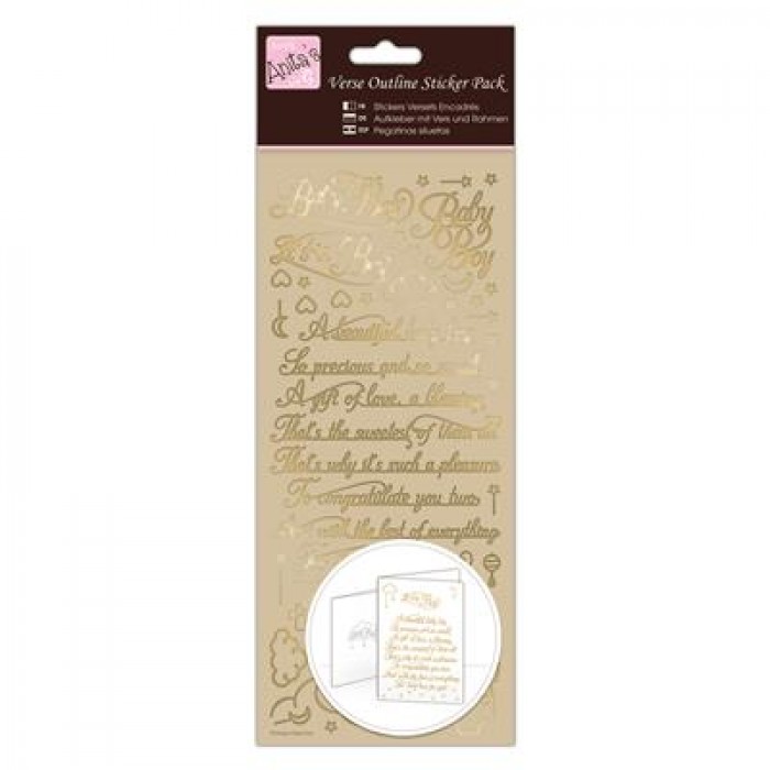 Outline Stickers - Verses - Baby Boy - Gold