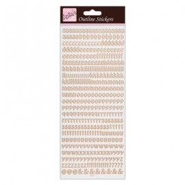 Outline Stickers - Alphabet - Rose Gold on White