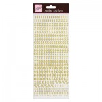 Outline Stickers - Small Numbers - Gold on White