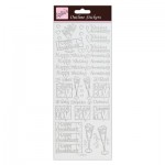 Outline Stickers - Wedding Anniversary - Silver on White