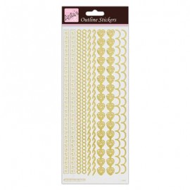 Outline Stickers - Border - Gold on White