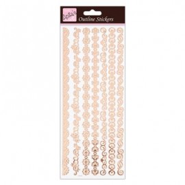 Outline Stickers - Borders - Rose Gold On White
