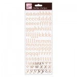 Outline Stickers - Script Alpha Lower Case - Rose Gold On White