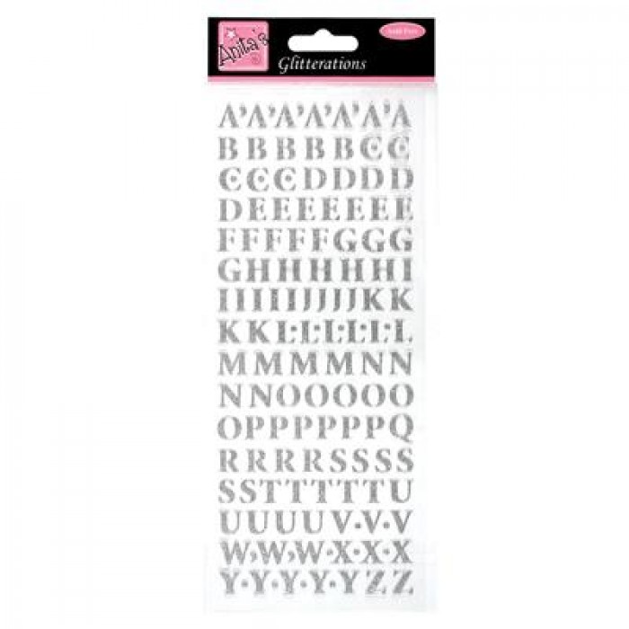 Glitterations - Upper Case Alphabet - Silver