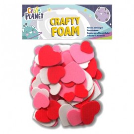Crafty Foam (75pcs) - Hearts - Pink Red White
