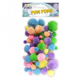 Pompoms (100pk) - Pastel Assorted Colours