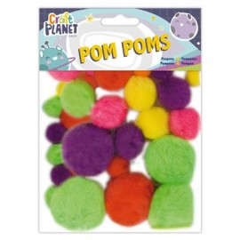 Pompoms (30pk) - Neon Assorted Colours