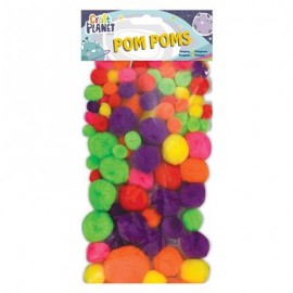 Pompoms (100pk) - Neon Assorted Colours