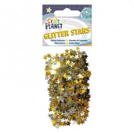Glitter Stars (5g) - Gold &amp; Silver (6mm)