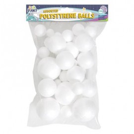 Polystyrene Balls (40pcs) - Assorted Sizes