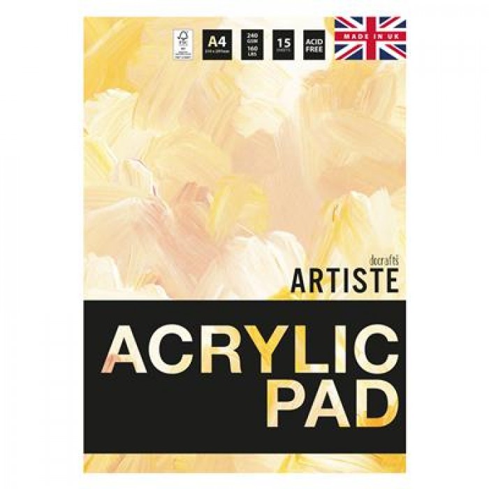 Artiste Acrylic Pad A4 240gsm 15 Sheets