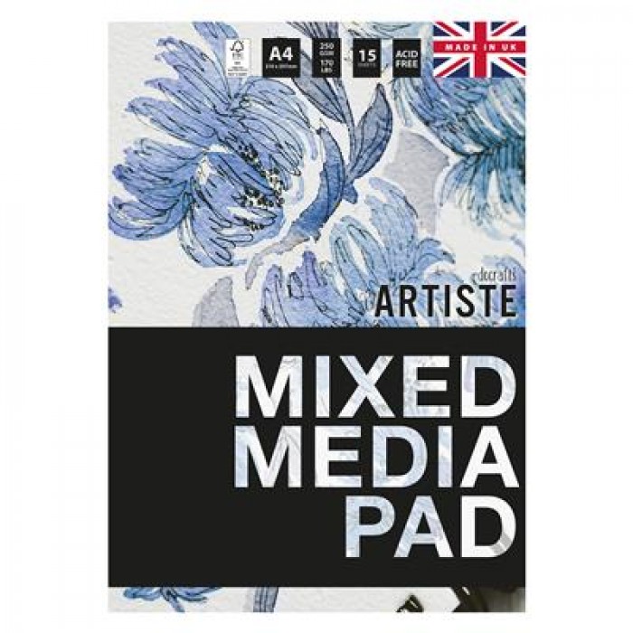 Artiste Mixed Media Pad A4 250gsm 15 Sheets