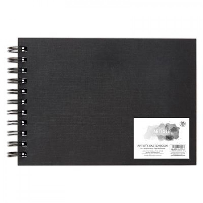 Artiste Sketchbook Hardback A4 160gsm 50 Sheets Landscape Wiro