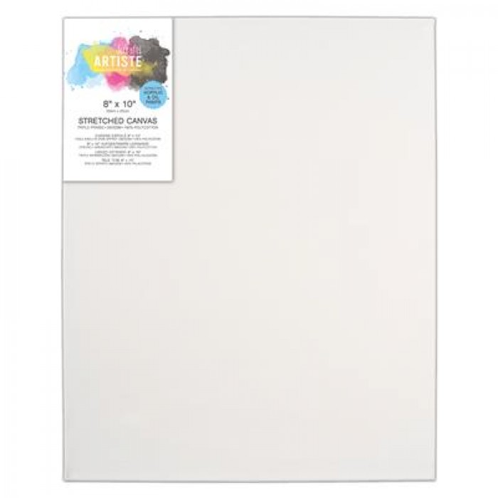 Artiste 8x10 Stretched Canvas 380gsm Triple Primed, Wooden Frame Painting