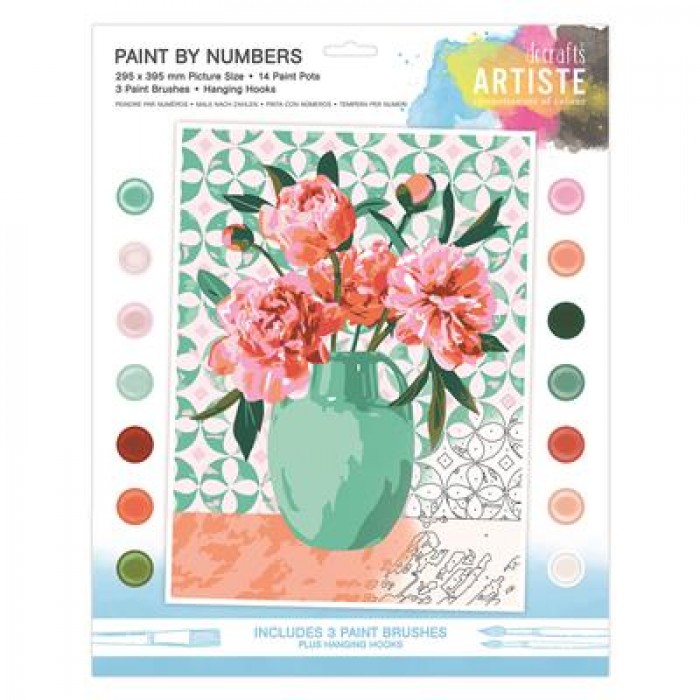 Paint By Numbers - Beautiful Bouquet - 14 colours, 3 brushes