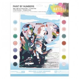 Paint By Numbers - Noble Elephant - 14 colours, 3 brushes