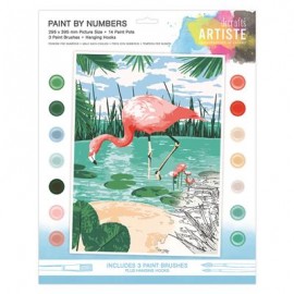 Paint By Numbers - Tropical Flamingo - 14 colours, 3 brushes