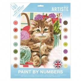 Paint By Numbers - Cute Kitten - 14 colours, 3 brushes