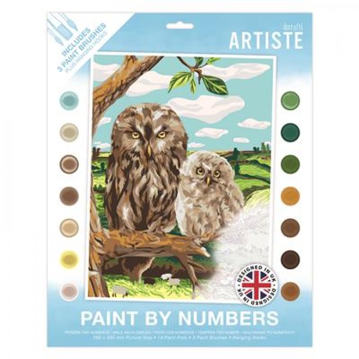 Paint By Numbers - Wise Owl - 14 colours, 3 brushes