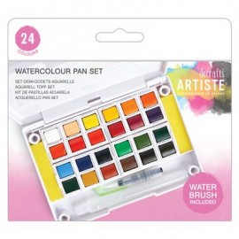 Watercolour Pan Set - 24 col with water brush