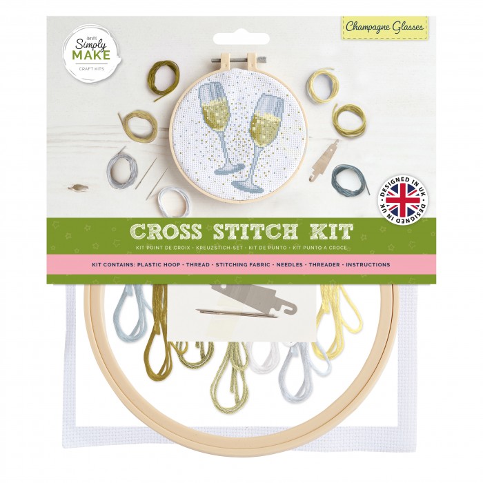 Cross Stitch Kit - Champagne Glasses