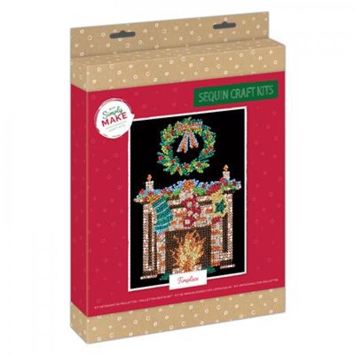 Christmas Sequin Craft Kit - Fireplace