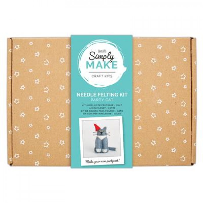 Needle Felting Kit - Party Cat