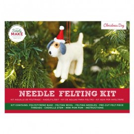 Needle Felting Kit - Christmas Dog