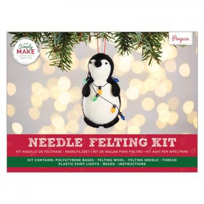 Needle Felting Kit - Penguin with Fairy Lights