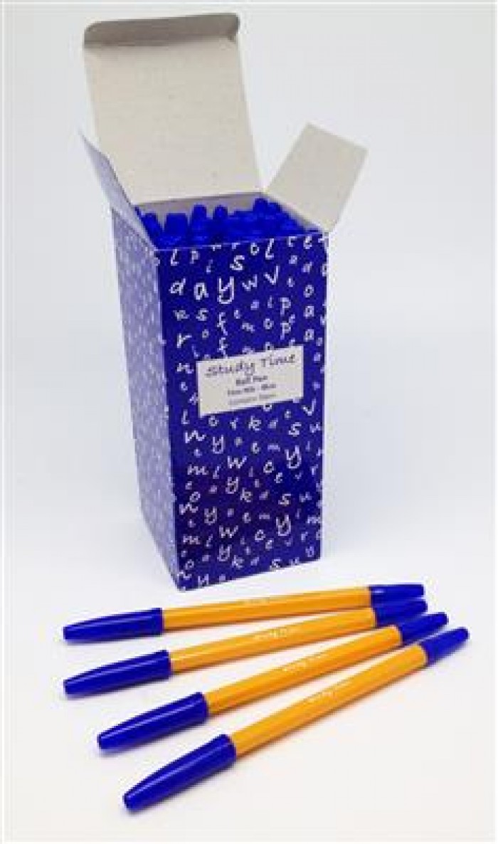 Fine Stick Pens Box 50 Blue