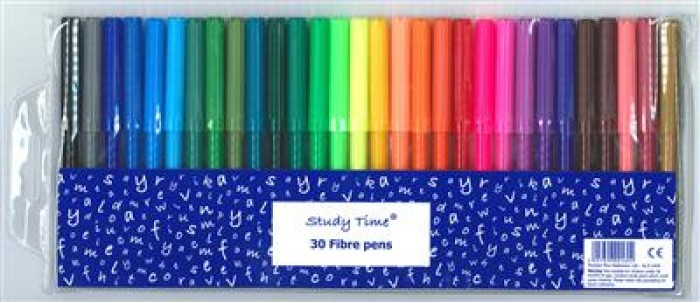 Fibre Tip Pens Wallet Of 30