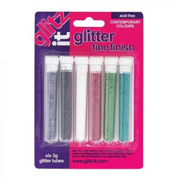 Glitter Tube Fine (6pk 3g) - Contemporary