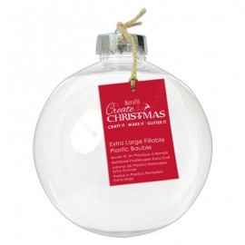 Plastic Fillable Bauble Extra Large (1pc) - 185mm - Create Christmas