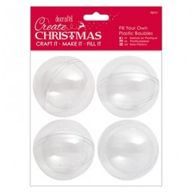 Plastic Fillable Baubles (4pcs) - 70mm - Create Christmas