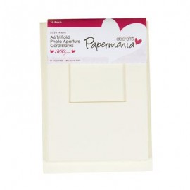 A6 Aperture Cards/Envelopes Tri Fold Window (10pk 300gsm) - Cream